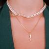 14K Gold Plated Cornicello Italian Horn Pepper Necklace Charm Pendant view 3