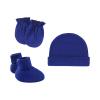 Baby Breathable Mittens Newborn Hat Gloves Foot Set Three Piece Multi Color Set 0 to 24Months Child (Blue, One Size)