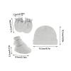 Baby Breathable Mittens Newborn Hat Gloves Foot Set Three Piece Multi Color Set 0 to 24Months Child (Blue, One Size) view 2