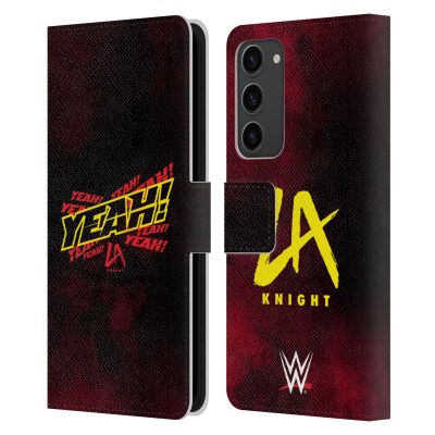 Head Case Designs Officially Licensed WWE Yeah! LA Knight Leather Wallet Case Compatible with Samsung Galaxy S23+ 5G