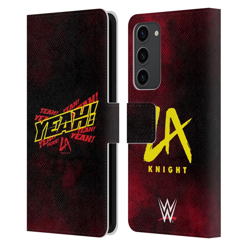 Head Case Designs Officially Licensed WWE Yeah! LA Knight Leather Wallet Case Compatible with Samsung Galaxy S23+ 5G