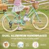 Glerc 26 Inch Beach Cruiser Bike, 6-Speed Hybrid City Bicycle for Girls Youth and Over 6 Years Old, Missy Bike with Wicker Basket & Lightweight, Mint view 3