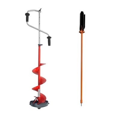 THUNDERBAY 8" Folding Hand Auger with Dual-Curved Blades and Bevel Bandit Ice Fishing Hole Reamer