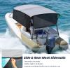 KAKIT Bimini Tops for Boats with 3 Mesh Sidewalls Rear Support Poles Boat Canopy Includes Straps Storage Boot(3 Bow 6'L x 46" H x 61"-66" W,Dark Gray) view 4