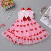Baby Girls My 1st Valentine's Day Dress Toddler Infant First Birthday Outfit Kids Halter Backless Bowknot Tutu Tulle Love Heart Dresses for Wedding Bridesmaid Pageant Party Red Love Heart 2-3T view 3