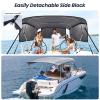 KAKIT Bimini Tops for Boats with 3 Mesh Sidewalls Rear Support Poles Boat Canopy Includes Straps Storage Boot(4 Bow 8'L x 54" H x 67"-72" W,Dark Gray) view 4