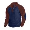 Alalaso Mens Corduroy Shirt Lapel Collar Button Up Pullover Long Sleeve Sweaters Polo Sweatshirts with Elbow Patches view 1