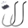 FishTrip 50/100 Pack Octopus Fishing Hooks - Offset Beak Circle Hooks for Fish Hooks Saltwater & Freshwater, Live Bait Fish Hook Black for Rigs Catfish, Bass Tuna, Walleye, Trout view 1