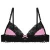 Agoky Men's Sissy Bikini Crossdressing Lingerie Floral Lace Satin Bra Briefs Crossdresser Underwear Pink Medium view 4
