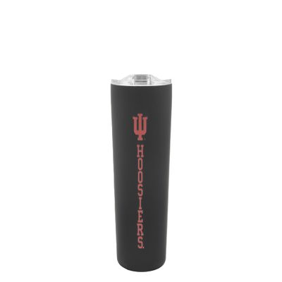 Decorvo Officially Licensed Collegiate Stainless Steel Tumbler - Double Walled Insulated Travel Tumbler with Slide Lid - 18 oz (Indiana - Black)