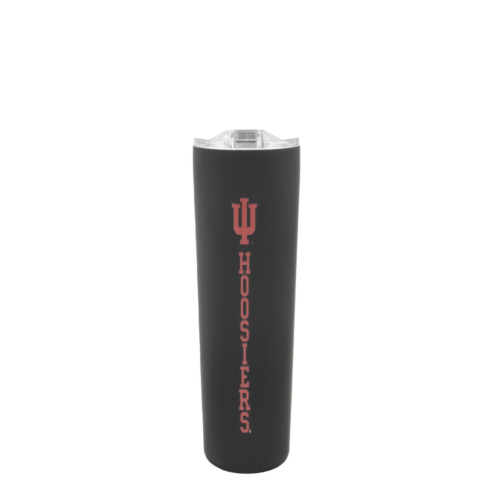 Decorvo Officially Licensed Collegiate Stainless Steel Tumbler - Double Walled Insulated Travel Tumbler with Slide Lid - 18 oz (Indiana - Black)