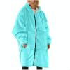 XUNRYAN Oversized Blanket Hoodie Sweatshirt Wearable Sherpa Lounging Pullover Women Flannel Jackets Zip Up Robe Loungewear view 1