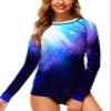 Deerose Womens UV Rash Guard UPF 50+ UV Protective Swimming Shirts Gradient Surfing Swim Top S view 2