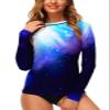 Deerose Womens UV Rash Guard UPF 50+ UV Protective Swimming Shirts Gradient Surfing Swim Top S view 3