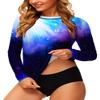 Deerose Womens UV Rash Guard UPF 50+ UV Protective Swimming Shirts Gradient Surfing Swim Top S view 4