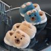 Zonkacen Unisex Kids Washable Anti Slip Dog Warm Indoor Shoes for Winter Vacation Home House Playing School Travel Snowy Day New Year Khaki Big Kid 3.5-4 view 2