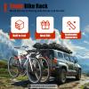 3-Bike Hitch Mount Rack, Trunk Mount Bike Rack Bicycle Hatchback Carrier, Tiltable Foldable Bicycle Carrier Racks with No-Wobble Buckles and Straps, for Partially SUV Sedan Minivan view 2
