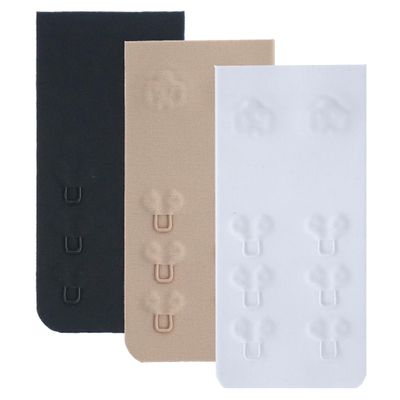 YARBAR Soft Seamless Bra Extender 2 Hook 3/4 inch Spacing Comfortable Smooth Bra Band Extension Strap, 3 Pieces