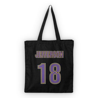Jefferson Griddy Tote Bag Justin Minnesota (Black)