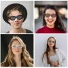 DQbhzh Retro Oval Sunglasses for Women Men 90s Small Trendy Cute Glasses Vintage Shades(Green Frame Gray Lenses) view 2