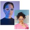 DQbhzh Retro Oval Sunglasses for Women Men 90s Small Trendy Cute Glasses Vintage Shades(Green Frame Gray Lenses) view 3