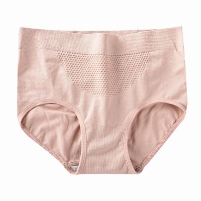 AFTOSA (Individually wrapped) honeycomb massage warm ladies panties palace seamless mid-rise breathable hip lifting briefs Pink