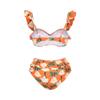 ABEWIP Womens One Piece Swimsuit with Cover Up Floral Print Swimwear Set Vacation Outfits Bathing Suits Orange with Leaf S view 3
