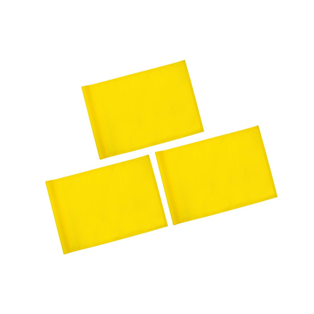 KINGTOP Golf Flag 20x14 Inch - Plain Yellow, 420D Nylon, Tube Inserted - Standard Putting Green Flags for Driving Range, Backyard Practice, Golf Courses, Country Club, 3-Pack