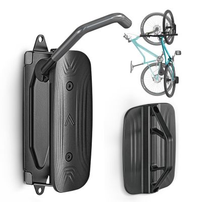 monTEK Swivel Bike Wall Mount  Garage Bike Hanger & Space-Saving Vertical Bike Rack for Garage & Apartment, Sturdy Bike Storage Hook Holds up to 66 lbs, Easy Installation & Scratch-Proof Design