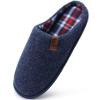 COFACE Unisex Mens Womens Cozy Memory Foam Scuff Slippers Casual Slip On Warm House Shoes Indoor/Outdoor Felt Sandal Slipper size 10 Dark Blue view 1