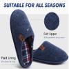 COFACE Unisex Mens Womens Cozy Memory Foam Scuff Slippers Casual Slip On Warm House Shoes Indoor/Outdoor Felt Sandal Slipper size 10 Dark Blue view 3