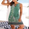 ETCYY NEW Summer Dresses for Women Trendy Boho Floral Print Sundresses Sleeveless Beach Cover Up Dress with Pockets view 2