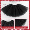 Lainlight Tutu for Girls 3 Layered Tulle Tutu Skirts Set for 4-10 Year,with Heart Glasses,Ponytail Headband Cosplay Party Supplies(3 Pcs) Black view 4