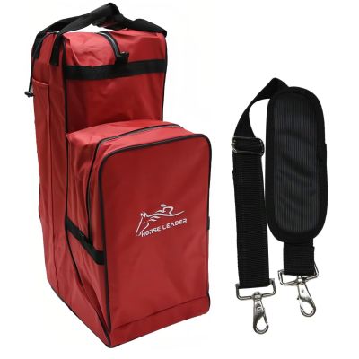 TerkCo Tall Boot and Helmet Storage Bag for Horse Riding, Large Capacity Equestrian Bag, Waterproof English Carry All (Red 3)