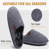 COFACE Unisex Mens Womens Cozy Memory Foam Scuff Slippers Casual Slip On Warm House Shoes Indoor/Outdoor Felt Sandal Slipper size 11 Grey view 3