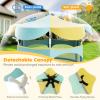Goplus Kids Trampoline, 64" Toddler Trampoline with Detachable Canopy, Safety Enclosure Net, Foam Handle, Anti-Rust Springs, Indoor Outdoor Mini Recreational Trampoline for Boys Girls (Yellow+Blue) view 2