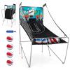 GYMAX Arcade Basketball Game Indoor Foldable with 8 Game Modes, Arcade Sound, 4 Balls and Inflation Pump, Electronic Basketball Games for Home view 1