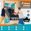 GYMAX Arcade Basketball Game Indoor Foldable with 8 Game Modes, Arcade Sound, 4 Balls and Inflation Pump, Electronic Basketball Games for Home view 2