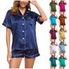 YMADREIG Pajamas For Women Silk Satin Pajamas Set For Women Two Piece Pj Sets Button-Down Christmas Pajamas Soft Comfy Loungewear Sleepwear view 1