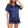 YMADREIG Pajamas For Women Silk Satin Pajamas Set For Women Two Piece Pj Sets Button-Down Christmas Pajamas Soft Comfy Loungewear Sleepwear view 2