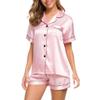 YMADREIG Satin Pajama Set For Women Silk Satin Pajamas Set For Women Two Piece Pj Sets Button-Down Christmas Pajamas Soft Comfy Loungewear Sleepwear view 1