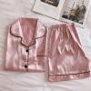YMADREIG Satin Pajama Set For Women Silk Satin Pajamas Set For Women Two Piece Pj Sets Button-Down Christmas Pajamas Soft Comfy Loungewear Sleepwear view 3