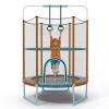 GYMAX 5FT Trampoline for Kids, ASTM Approved with Safety Net & Kitten Trapeze Rings, Mini Indoor/Outdoor (Extra High Orange) view 1