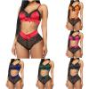 Women Lingerie Bodysuit Sexy Mesh See Through Pajama Set Fashion Erotic Bra Panties Outfits Casual Homewear Sets view 4