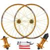 ZECHAO 26inch Disc Brake MTB Bike Wheelset,Double Wall Alloy Rims 32H Spokes Bicycle Front and Rear Wheel Quick Release 7/8/9/10 Speed (Color : Gold, Size : 26inch) view 1