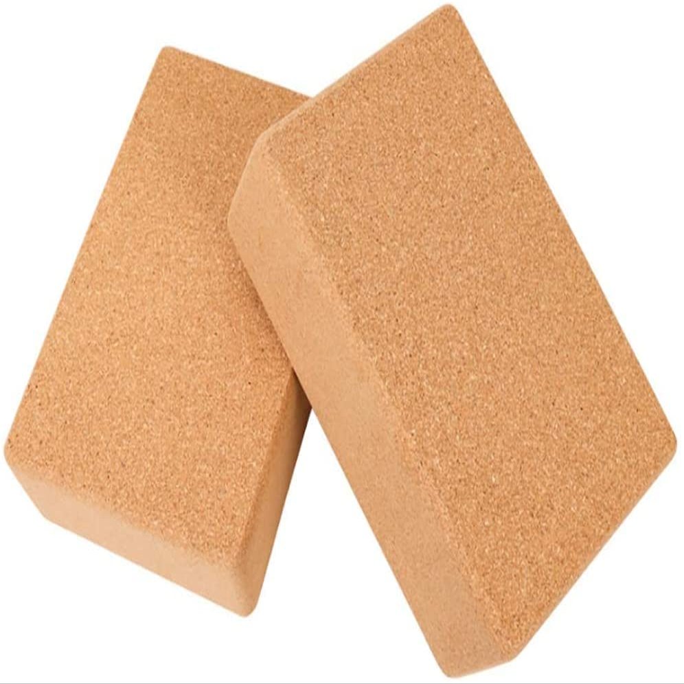 Yoga Blocks Moisture Resistant High Density Foam Fitness Bricks for Pilates, Yoga Blocks,Foam support Brick,Yoga Block Non-Slip Yoga Brick 2 pcs Set/Natural Cork Brick for Pilates, Fitness and Exercis