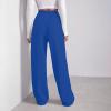 Open Leg Sweatpants Joggers Wide Leg Sweatpants Womens Joggers with Pockets Fleece High Waist Relaxed Fit Lounge Pants Baggy Drawstring Athletic Sweat Pants Sweatpants for Teen Girls Ladies Sweatpants view 2