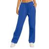 Open Leg Sweatpants Joggers Wide Leg Sweatpants Womens Joggers with Pockets Fleece High Waist Relaxed Fit Lounge Pants Baggy Drawstring Athletic Sweat Pants Sweatpants for Teen Girls Ladies Sweatpants view 4