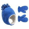 3Months to 8Years Kids Breathable Mittens Winter Piece Fleece Warm Children'S And Gloves Hat Color Two (Blue, 4-8Years) view 4