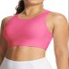baleaf Women's Swim Bra Tops Modest High Neck Push Up Crop Tank Bikini Top Athletic Sports Swimsuits Bathing Suit Under Rash Guard Pink 38 view 1